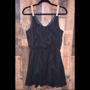 Black and gold mini dress